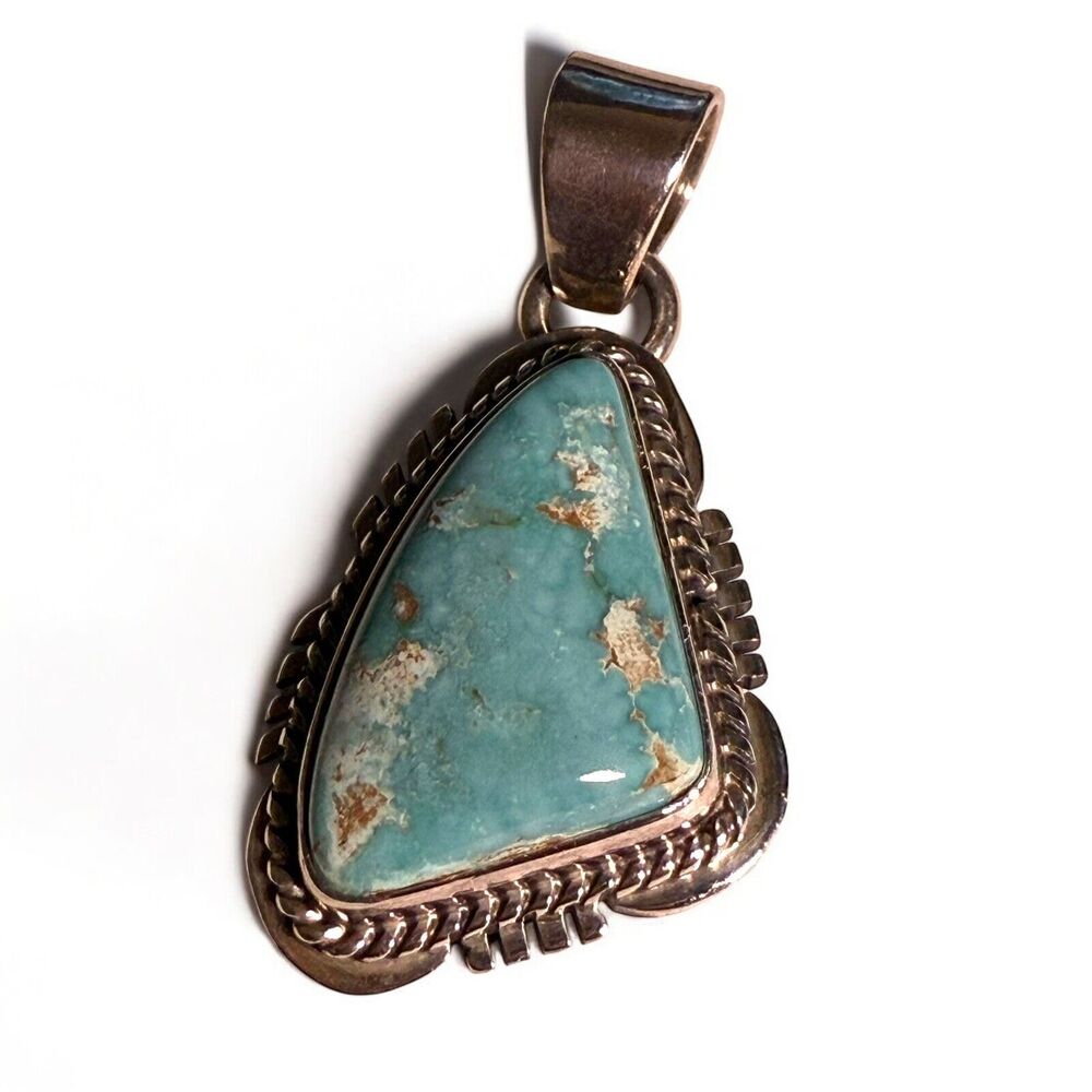 Vintage John Nelson Signed Turquoise Pendant